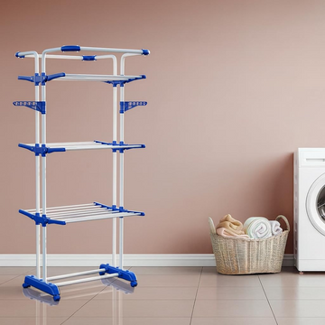 Parasnath Stainless Steel 3 Poll Clothes Drying Stand Wheel - PARASNATH