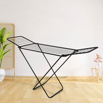 PARASNATH Winsome Cloth Drying Stand – Foldable, Lightweight, Durable Alloy Steel Laundry Rack for Indoor & Outdoor Use, Multiple Drying Rails, Made in India (Black)