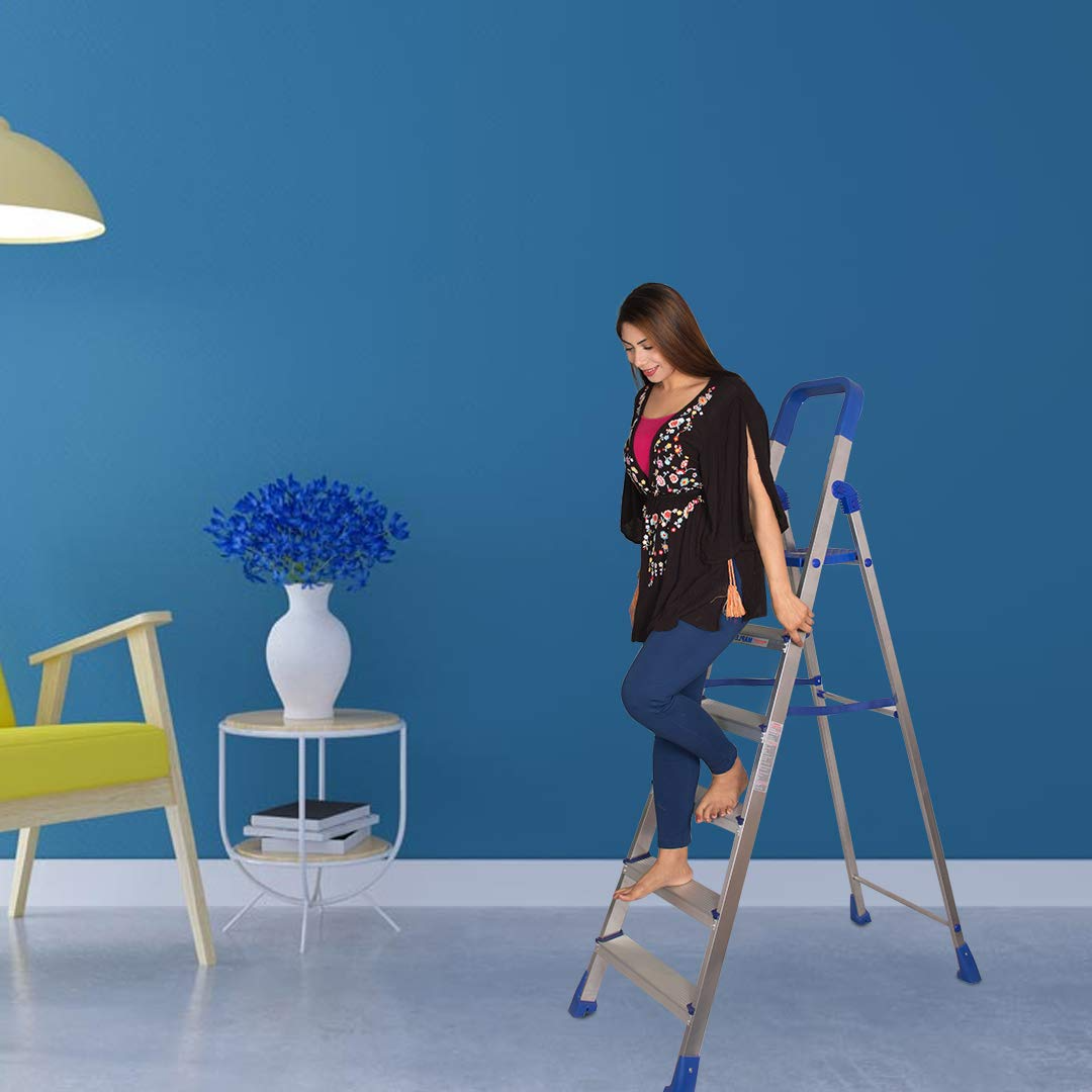 Parasnath Heavy Duty Aluminium Folding Ladder 6 Steps Maple Finish