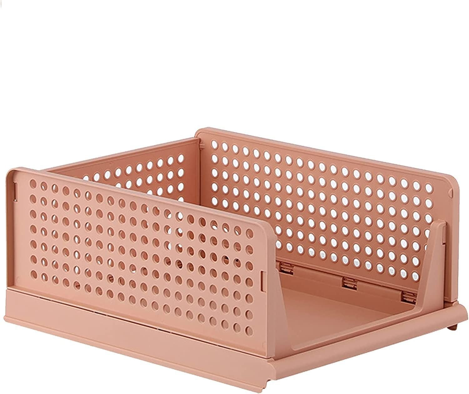 PARASNATH Stylera Large Size Wardrobe Organizer for Clothes – Foldable & Stackable Storage Box with Lid | Multi-Purpose Fabric Closet Organizer for Sarees, Shirts, Toys, Bedding | Dimensions: 45.5 x 35 x 15.5 cm | Made in India (Set of 10) (Pink Color) - PARASNATH