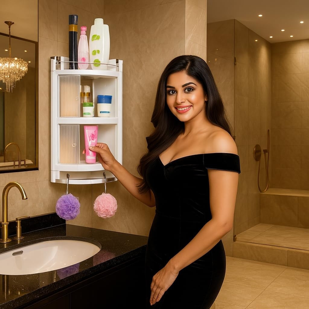 PARASNATH Big Crystal Corner Cabinet Shelf