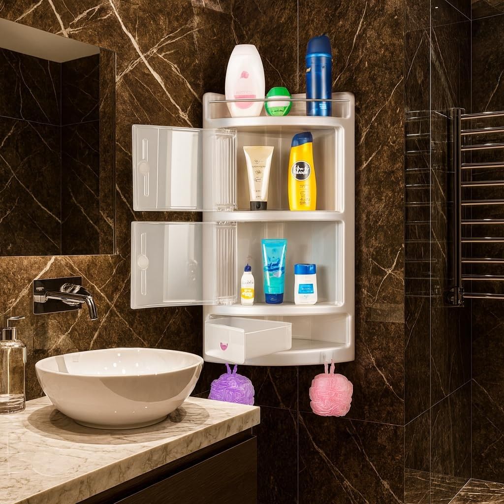 PARASNATH Big Crystal Corner Cabinet Shelf