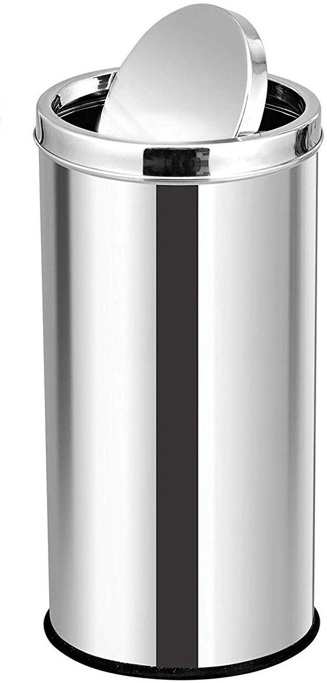 Parasnath Stainless Steel Swing Dustbin, Swing Garbage Bin 18 Litre 10"x14" - PARASNATH