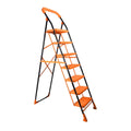 Parasnath Kohinoor 7 Step Heavy-Duty Folding Ladder – Strong Alloy Steel Step Ladder with Wide Anti-Slip Steps, 7.3 Ft Height, Rust-Resistant, Space-Saving Design for Home, Kitchen, Office & Shop Use – Made in India (Orange) - PARASNATH