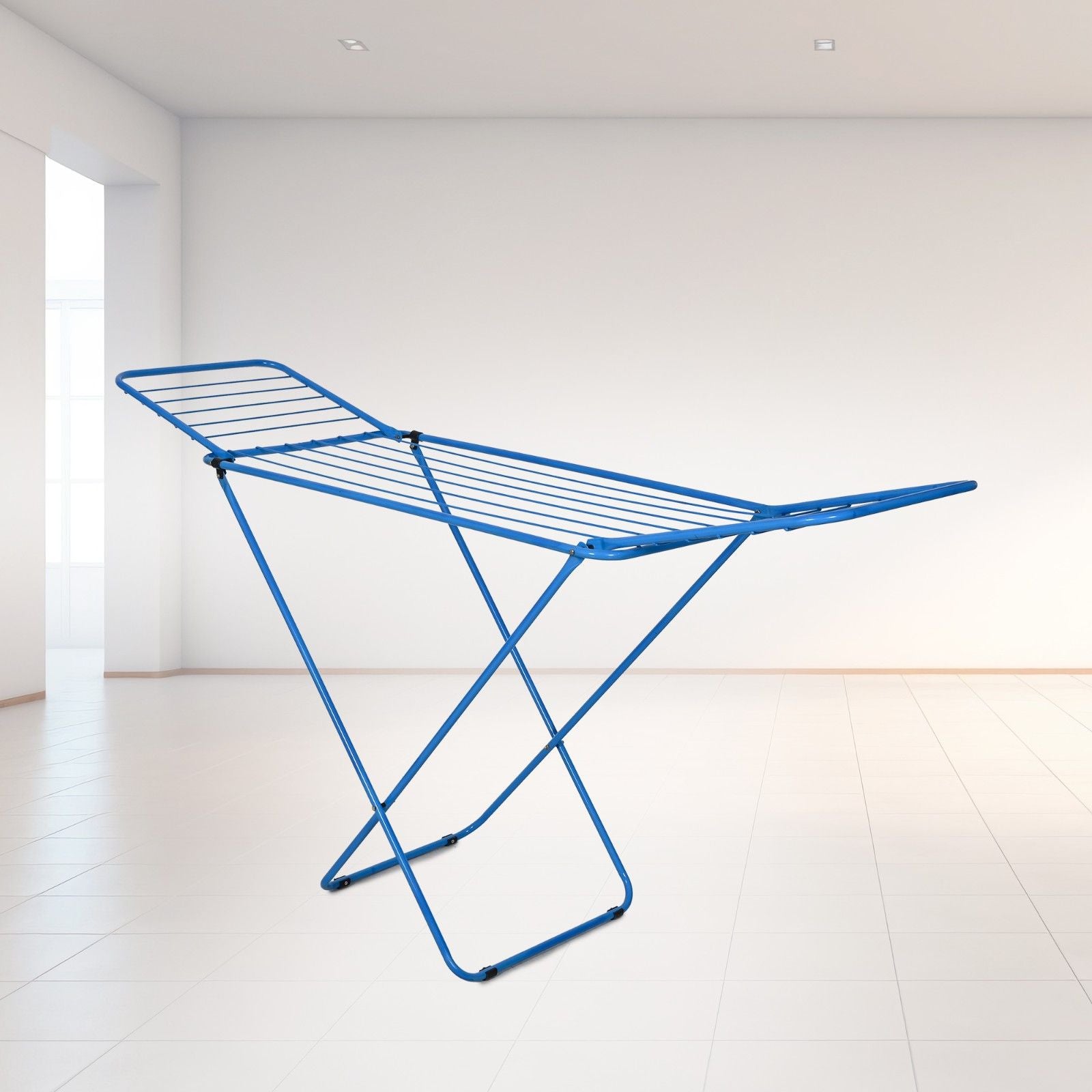 PARASNATH Winsome Cloth Drying Stand – Foldable, Lightweight, Durable Alloy Steel Laundry Rack for Indoor & Outdoor Use, Multiple Drying Rails, Made in India (Blue)