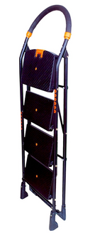 Parasnath Black Diamond Heavy Folding Ladder With Wide Steps 4 Steps 4.1 Ft Ladder - PARASNATH