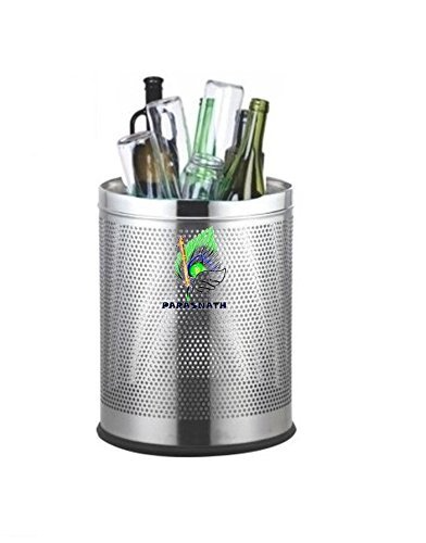 Parasnath Stainless Steel Perforated Round Dustbin, 11L - 10 X 15 Inch - PARASNATH
