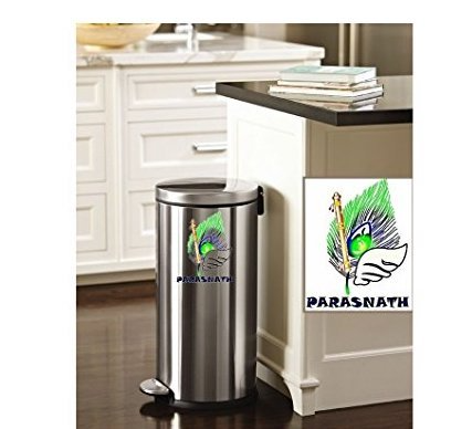 Parasnath Stainless Steel Plain Pedal Dustbin With Plastic Bucket (8''X13''- 7 Liter) - PARASNATH