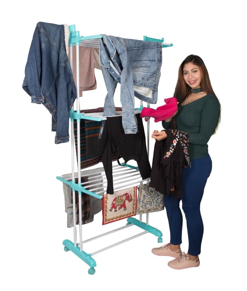 Parasnath Aqua 6 Layer Clothes Drying Stand With Breaking Wheel System