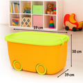 PARASNATH Rolling Storage Container Box (YellowGreen Colour)- 45 Litre Super Large With Wheels Size (59X39X30 cm) - PARASNATH