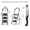 Parasnath GoUp 3 Step Foldable Steel Grey Step Ladder – Heavy-Duty and Lightweight Step Ladder with Anti-Skid Wide Plastic Steps, Safety Handle, High Reach Platform for Home, Kitchen, Office, Warehouse Use - 6 Year Manufacturer Warranty - Made in India - PARASNATH
