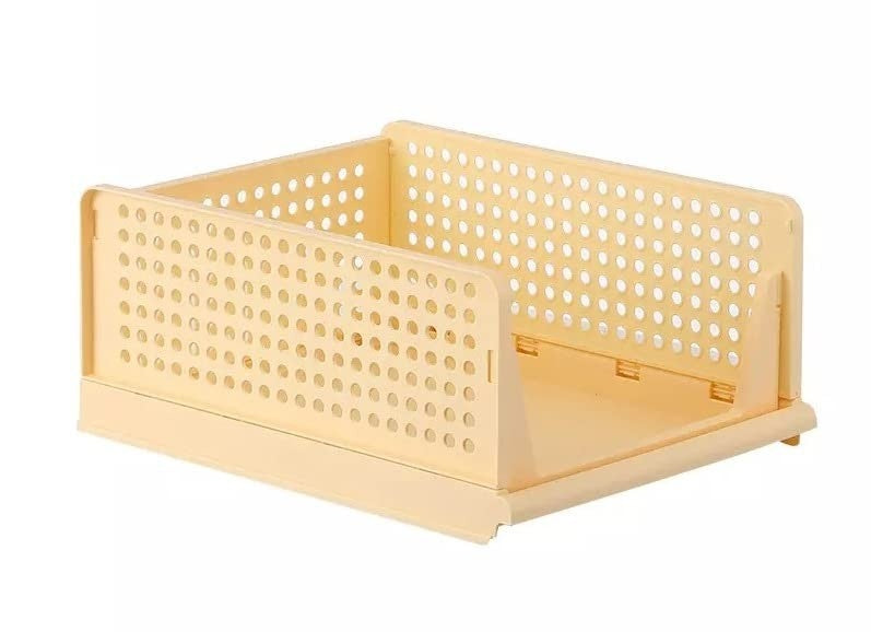 PARASNATH Stylera Extra Large Wardrobe Organizer for Clothes – Foldable & Stackable Storage Box with Lid | Closet Organizer Bin for Clothes, Sarees, Toys, Bedsheets & More Organizer – Yellow Color (Set of 10) - PARASNATH