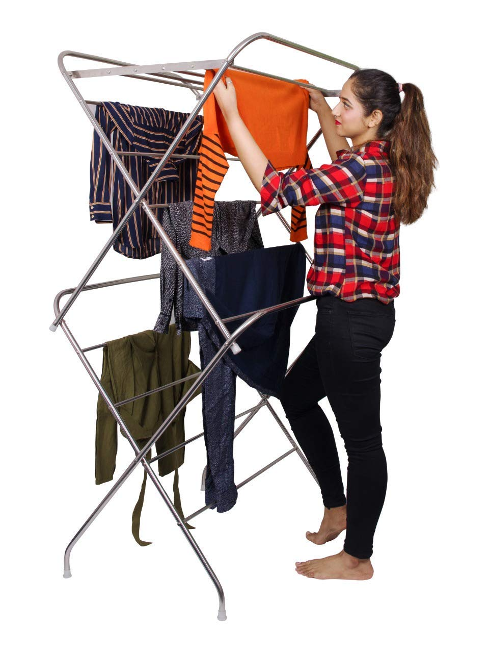 PARASNATH Prime Stainless Steel 12 Rods Extra Large Foldable Cloth Dryer/Clothes Drying Stand - Made in India