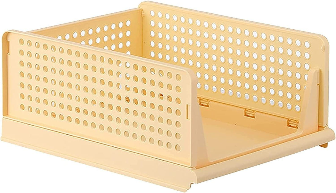 PARASNATH Stylera Extra Large Wardrobe Organizer for Clothes – Foldable & Stackable Storage Box with Lid | Closet Organizer Bin for Clothes, Sarees, Toys, Bedsheets & More Organizer – Yellow Color (Set of 4) - PARASNATH