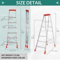 PARASNATH 6 Step EasyDay Folding Ladder – Durable Aluminium Step Ladder with Tool Tray, Non-Slip Steps, Lightweight and Compact for Home, Kitchen, Office Use – 6 Year Warranty – Made in India (Orange & Silver Color) - PARASNATH