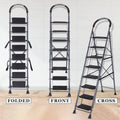 Parasnath GoUp 8 Step Foldable Steel Grey Step Ladder – Heavy-Duty and Lightweight Step Ladder with Anti-Skid Wide Plastic Steps, Safety Handle, High Reach Platform for Home, Kitchen, Office, Warehouse Use - 6 Year Manufacturer Warranty - Made in India - PARASNATH