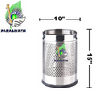 Parasnath Stainless Steel Perforated Round Dustbin, 11L - 10 X 15 Inch - PARASNATH