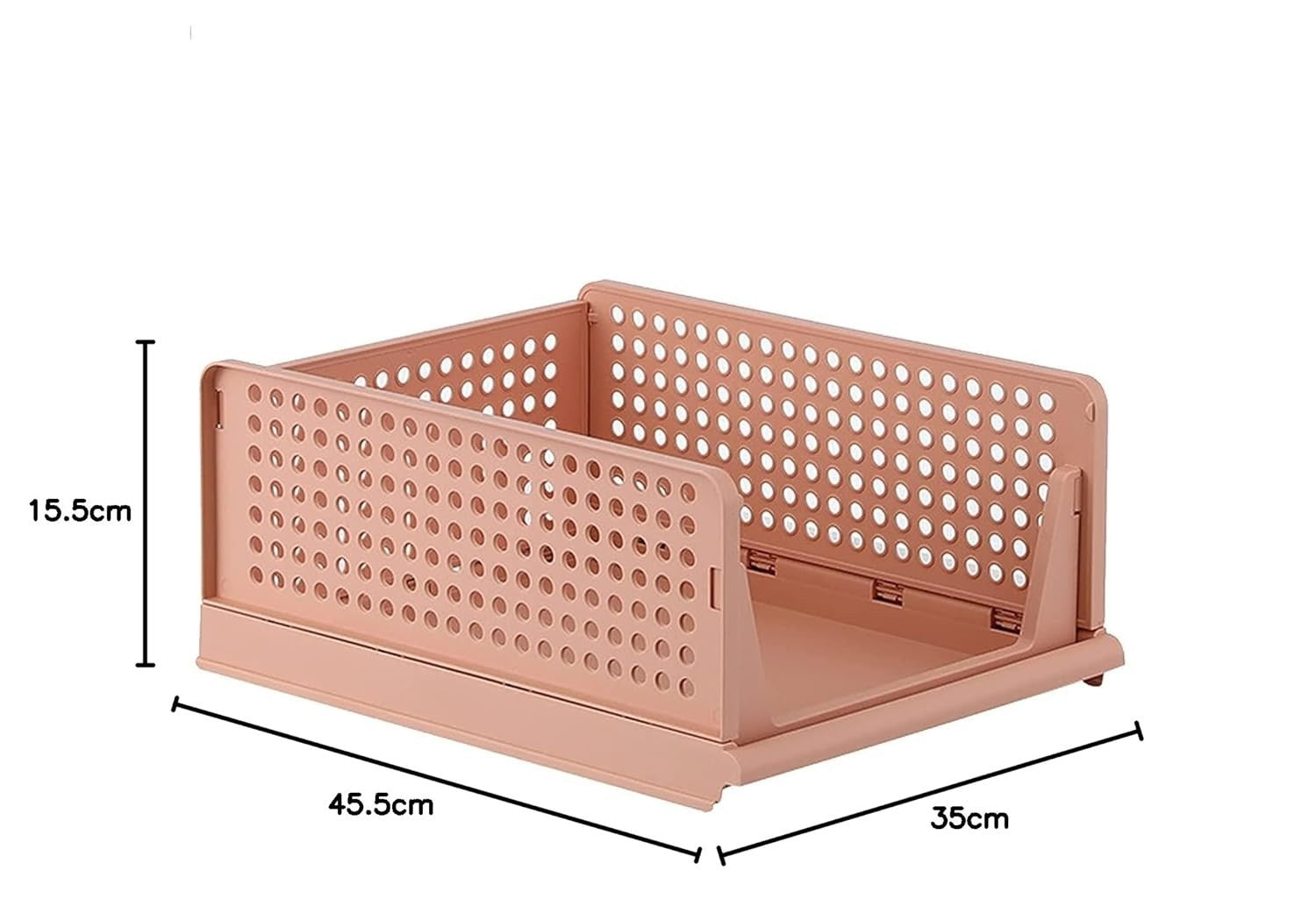 PARASNATH Stylera Large Size Wardrobe Organizer for Clothes – Foldable & Stackable Storage Box with Lid | Multi-Purpose Fabric Closet Organizer for Sarees, Shirts, Toys, Bedding | Dimensions: 45.5 x 35 x 15.5 cm | Made in India (Set of 10) (Pink Color) - PARASNATH