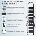 Parasnath GoUp 8 Step Foldable Steel Black Step Ladder – Heavy-Duty and Lightweight Step Ladder with Anti-Skid Wide Plastic Steps, Safety Handle, High Reach Platform for Home, Kitchen, Office, Warehouse Use - 6 Year Manufacturer Warranty - Made in India - PARASNATH