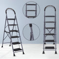 Parasnath GoUp 6 Step Foldable Steel Grey Step Ladder – Heavy-Duty and Lightweight Step Ladder with Anti-Skid Wide Plastic Steps, Safety Handle, High Reach Platform for Home, Kitchen, Office, Warehouse Use - 6 Year Manufacturer Warranty - Made in India - PARASNATH