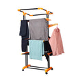 PARASNATH Luxury Black/Orange 3-Pole Steel Cloth Drying Stand with Smooth Breaking Wheels System – Heavy-Duty Durable Drying Rack for Indoor & Outdoor Use, Space-Saving Design, Made in India - PARASNATH
