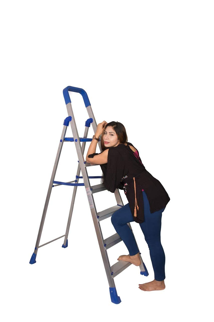 Parasnath Aluminium Heavy Folding Ladder Maple with Wide 6 Steps - PARASNATH