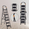 Parasnath GoUp 7 Step Foldable Steel Black Step Ladder – Heavy-Duty and Lightweight Step Ladder with Anti-Skid Wide Plastic Steps, Safety Handle, High Reach Platform for Home, Kitchen, Office, Warehouse Use - 6 Year Manufacturer Warranty - Made in India - PARASNATH