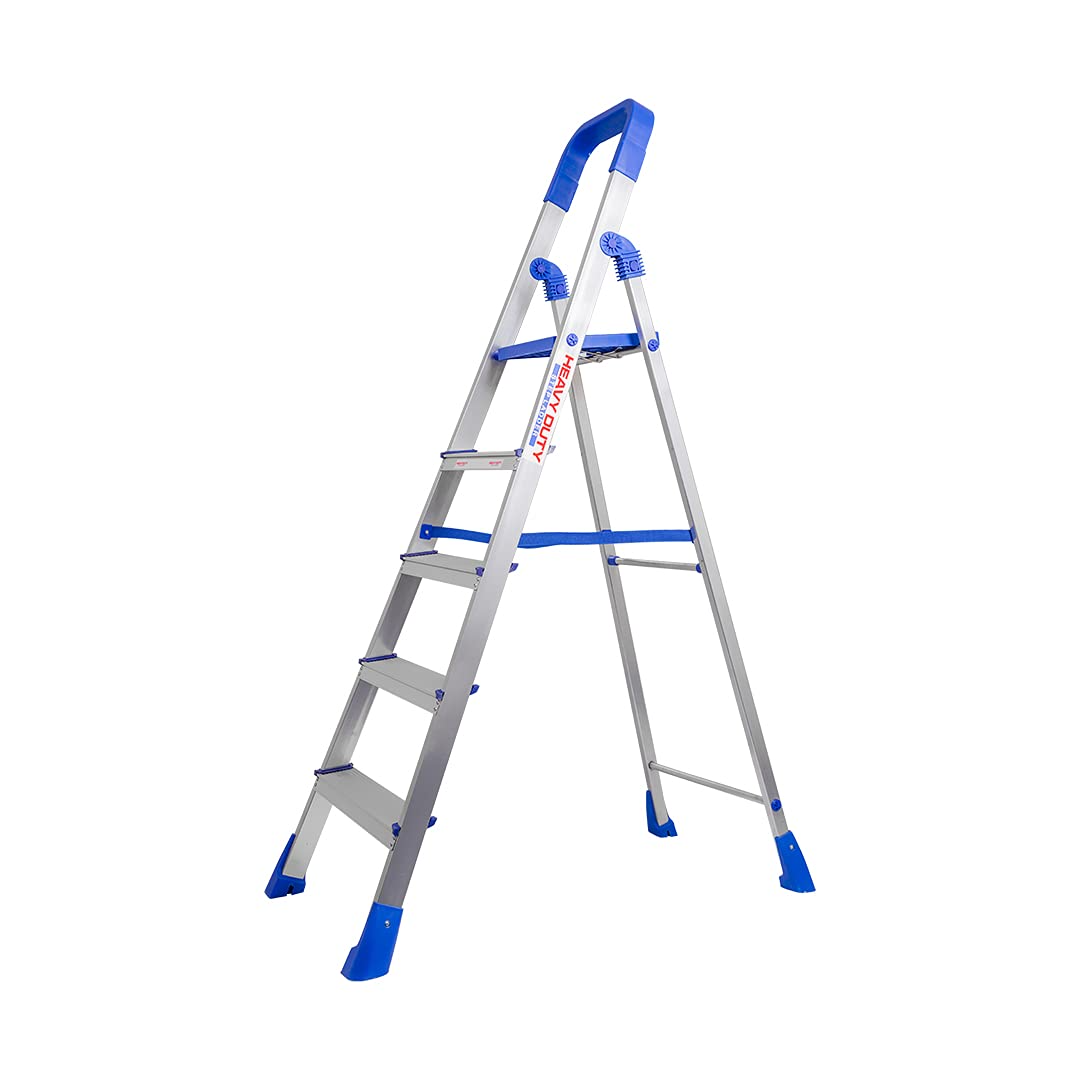 PARASNATH Aluminium Blue Heavy Folding Maple Ladder 5 Step 5.2 Ft - PARASNATH