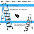 Parasnath GoUp 7 Step Foldable Steel Blue Step Ladder – Heavy-Duty and Lightweight Step Ladder with Anti-Skid Wide Plastic Steps, Safety Handle, High Reach Platform for Home, Kitchen, Office, Warehouse Use - 6 Year Manufacturer Warranty - Made in India - PARASNATH