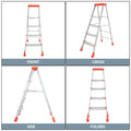 Parasnath 4 Step EasyDay Folding Ladder – Durable Aluminium Step Ladder with Tool Tray, Non-Slip Steps, Lightweight and Compact for Home, Kitchen, Office Use – 6 Year Warranty – Made in India (Orange & Silver Color) - PARASNATH