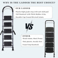 Parasnath GoUp 5 Step Foldable Steel Grey Step Ladder – Heavy-Duty and Lightweight Step Ladder with Anti-Skid Wide Plastic Steps, Safety Handle, High Reach Platform for Home, Kitchen, Office, Warehouse Use - 6 Year Manufacturer Warranty - Made in India - PARASNATH