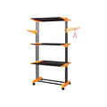 PARASNATH Luxury Black/Orange 2-Pole Steel Cloth Drying Stand with Smooth Breaking Wheels System – Heavy-Duty Durable Drying Rack for Indoor & Outdoor Use, Space-Saving Design, Made in India - PARASNATH