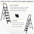 Parasnath GoUp 6 Step Foldable Steel Black Step Ladder – Heavy-Duty and Lightweight Step Ladder with Anti-Skid Wide Plastic Steps, Safety Handle, High Reach Platform for Home, Kitchen, Office, Warehouse Use - 6 Year Manufacturer Warranty - Made in India - PARASNATH