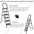Parasnath GoUp 6 Step Foldable Steel Grey Step Ladder – Heavy-Duty and Lightweight Step Ladder with Anti-Skid Wide Plastic Steps, Safety Handle, High Reach Platform for Home, Kitchen, Office, Warehouse Use - 6 Year Manufacturer Warranty - Made in India - PARASNATH