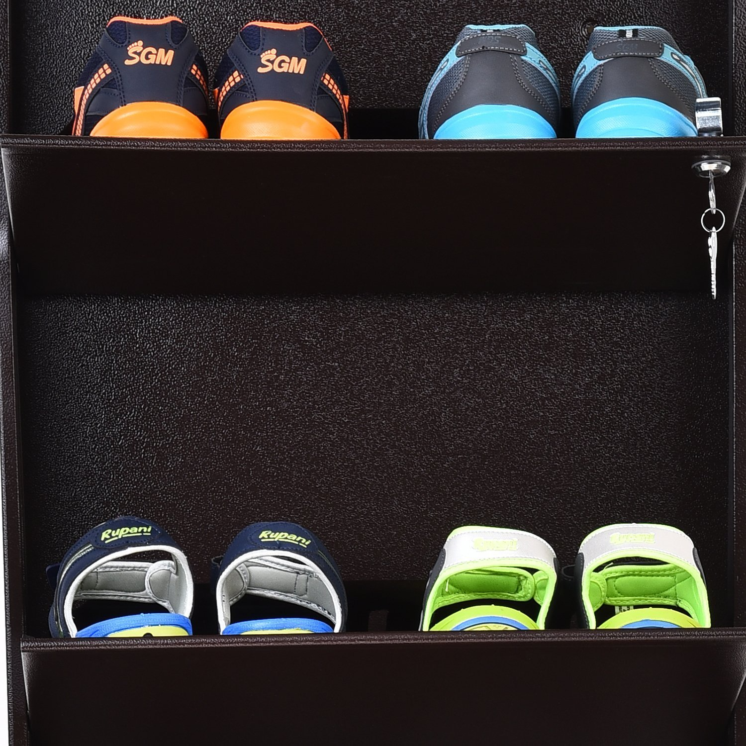 Parasnath Coffee Colour Wall Shoe Rack 4 Shelves Shoes Stand - PARASNATH