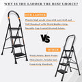 Parasnath GoUp 4 Step Foldable Steel Black Step Ladder – Heavy-Duty and Lightweight Step Ladder with Anti-Skid Wide Plastic Steps, Safety Handle, High Reach Platform for Home, Kitchen, Office, Warehouse Use - 6 Year Manufacturer Warranty - Made in India - PARASNATH