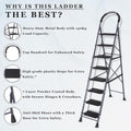 Parasnath GoUp 8 Step Foldable Steel Grey Step Ladder – Heavy-Duty and Lightweight Step Ladder with Anti-Skid Wide Plastic Steps, Safety Handle, High Reach Platform for Home, Kitchen, Office, Warehouse Use - 6 Year Manufacturer Warranty - Made in India - PARASNATH