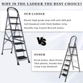 Parasnath GoUp 7 Step Foldable Steel Grey Step Ladder – Heavy-Duty and Lightweight Step Ladder with Anti-Skid Wide Plastic Steps, Safety Handle, High Reach Platform for Home, Kitchen, Office, Warehouse Use - 6 Year Manufacturer Warranty - Made in India - PARASNATH