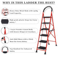 Parasnath GoUp 6 Step Foldable Steel Red Step Ladder – Heavy-Duty and Lightweight Step Ladder with Anti-Skid Wide Plastic Steps, Safety Handle, High Reach Platform for Home, Kitchen, Office, Warehouse Use - 6 Year Manufacturer Warranty - Made in India - PARASNATH