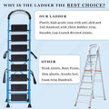 Parasnath GoUp 8 Step Foldable Steel Blue Step Ladder – Heavy-Duty and Lightweight Step Ladder with Anti-Skid Wide Plastic Steps, Safety Handle, High Reach Platform for Home, Kitchen, Office, Warehouse Use - 6 Year Manufacturer Warranty - Made in India - PARASNATH