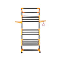 PARASNATH Luxury Black/Orange 3-Pole Steel Cloth Drying Stand with Smooth Breaking Wheels System – Heavy-Duty Durable Drying Rack for Indoor & Outdoor Use, Space-Saving Design, Made in India - PARASNATH