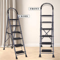 Parasnath GoUp 6 Step Foldable Steel Grey Step Ladder – Heavy-Duty and Lightweight Step Ladder with Anti-Skid Wide Plastic Steps, Safety Handle, High Reach Platform for Home, Kitchen, Office, Warehouse Use - 6 Year Manufacturer Warranty - Made in India - PARASNATH