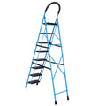 Parasnath GoUp 8 Step Foldable Steel Blue Step Ladder – Heavy-Duty and Lightweight Step Ladder with Anti-Skid Wide Plastic Steps, Safety Handle, High Reach Platform for Home, Kitchen, Office, Warehouse Use - 6 Year Manufacturer Warranty - Made in India - PARASNATH