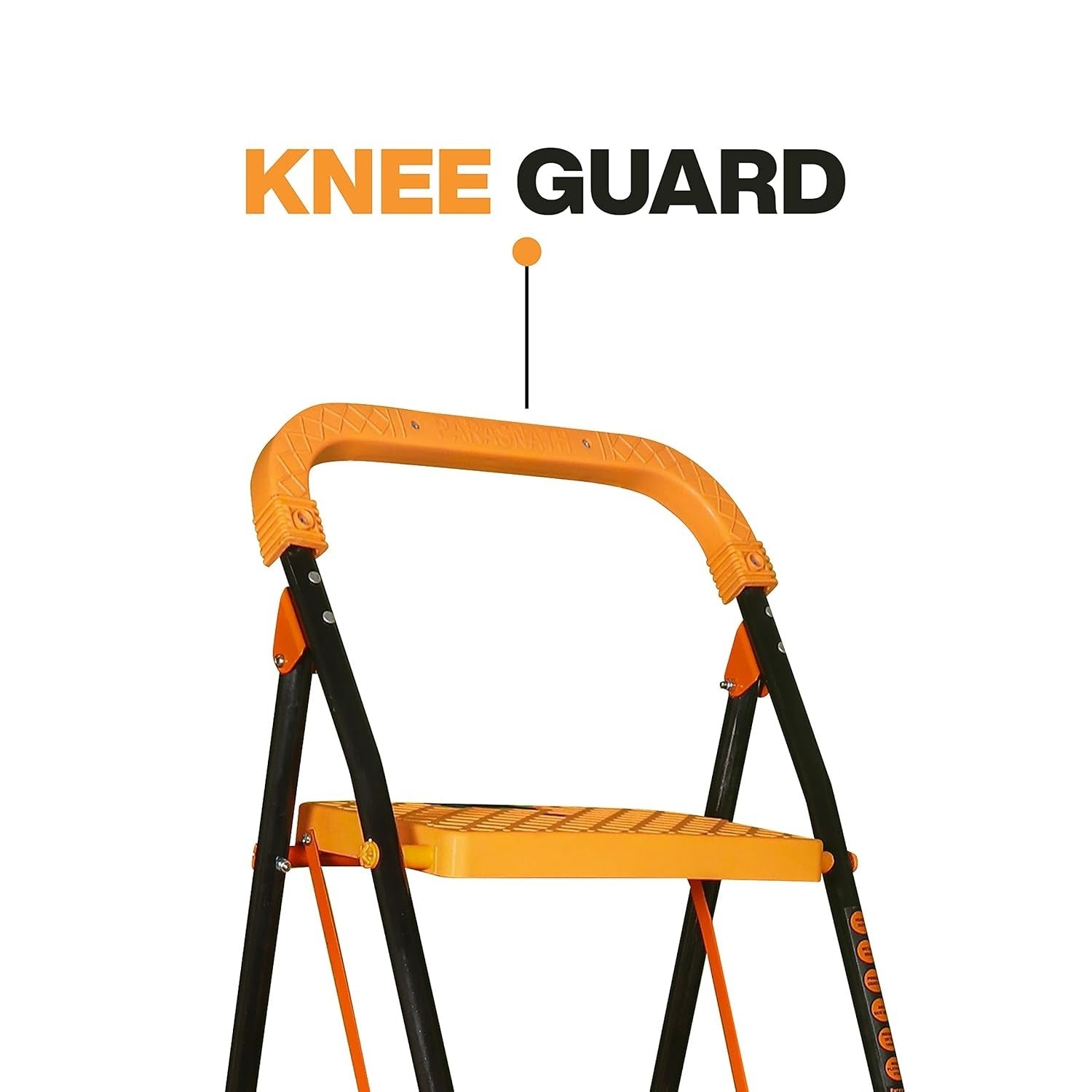 Parasnath Kohinoor 6 Step Heavy-Duty Folding Ladder – Strong Alloy Steel Step Ladder with Wide Anti-Slip Steps, 6.2 Ft Height, Rust-Resistant, Space-Saving Design for Home, Kitchen, Office & Shop Use – Made in India (Orange) - PARASNATH