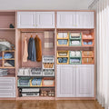 PARASNATH Stylera Large Size Wardrobe Organizer for Clothes – Foldable & Stackable Storage Box with Lid | Multi-Purpose Fabric Closet Organizer for Sarees, Shirts, Toys, Bedding | Dimensions: 45.5 x 35 x 15.5 cm | Made in India (Set of 10) (Pink Color) - PARASNATH