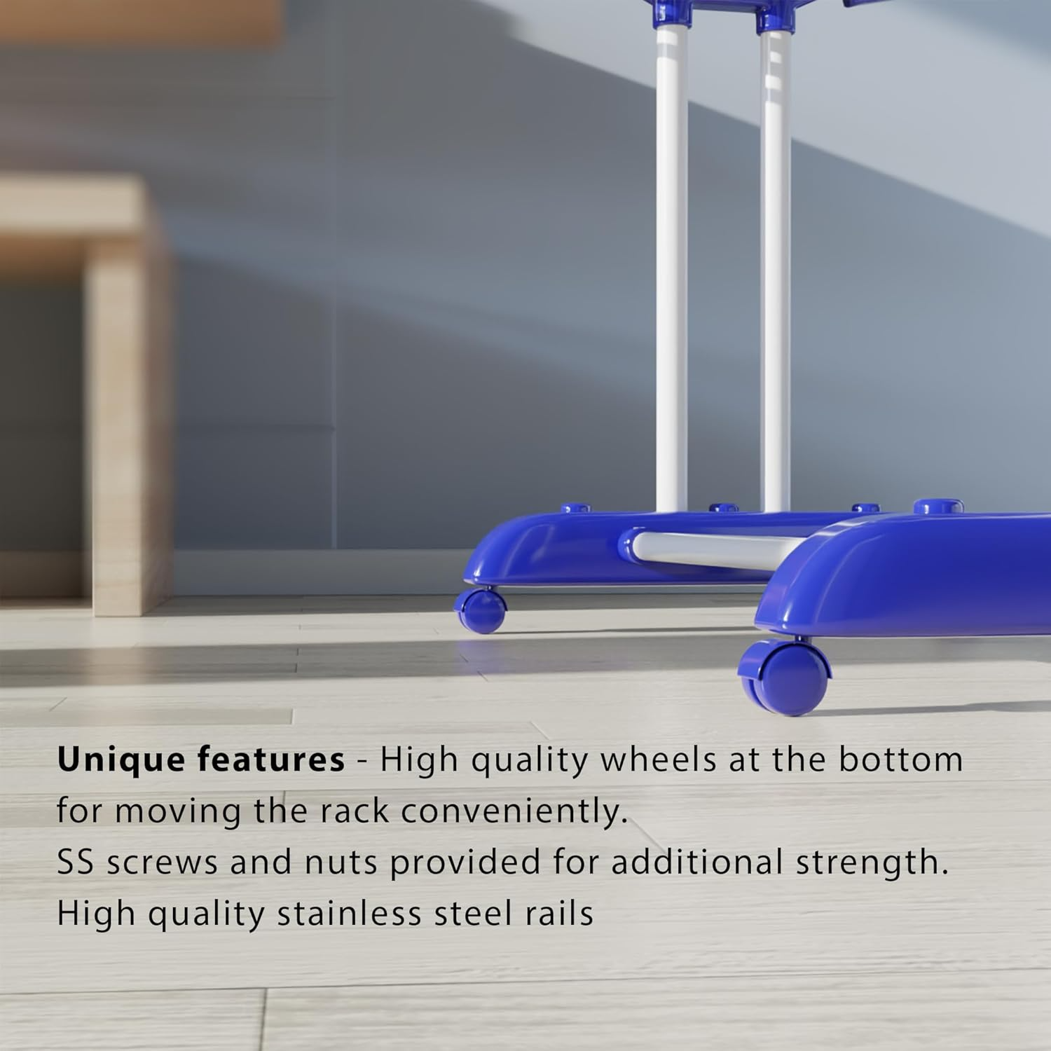 Parasnath Stainless Steel 3 Poll Clothes Drying Stand Wheel - PARASNATH