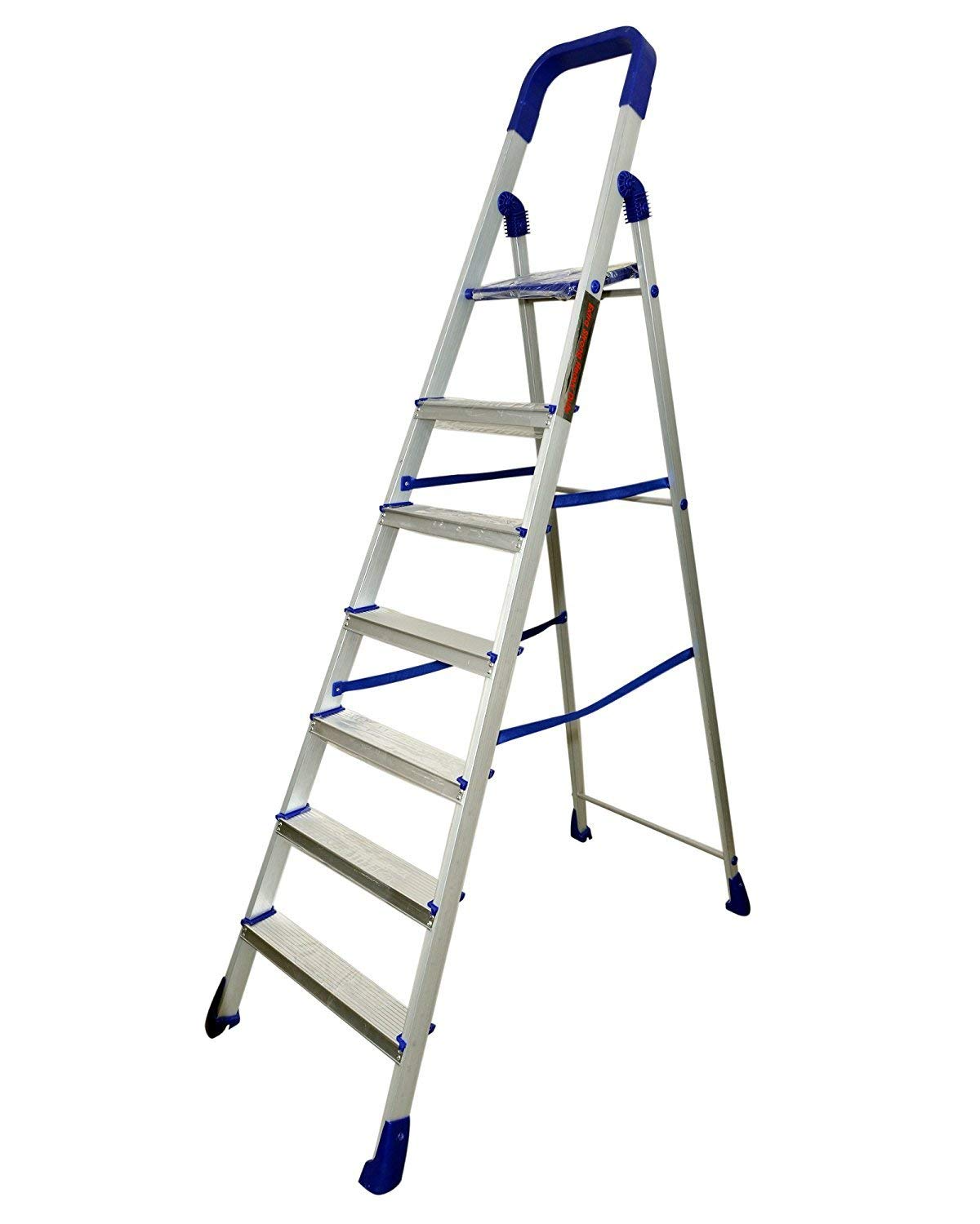 PARASNATH Aluminium Blue Heavy Folding Maple Ladder 7 Step 7.3 Ft - PARASNATH