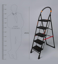 PARASNATH Black Diamond Heavy Folding Ladder With Wide Steps 5 Steps 5.2 Ft - PARASNATH