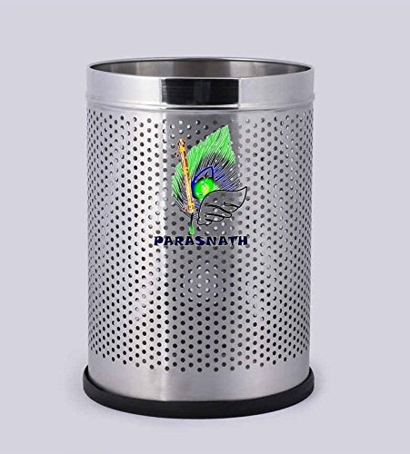 Parasnath Stainless Steel Perforated Round Dustbin, 11L - 10 X 15 Inch - PARASNATH