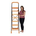 Parasnath Kohinoor 7 Step Heavy-Duty Folding Ladder – Strong Alloy Steel Step Ladder with Wide Anti-Slip Steps, 7.3 Ft Height, Rust-Resistant, Space-Saving Design for Home, Kitchen, Office & Shop Use – Made in India (Orange) - PARASNATH